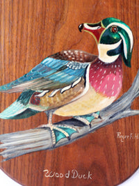 vintage wood duck painting on wood