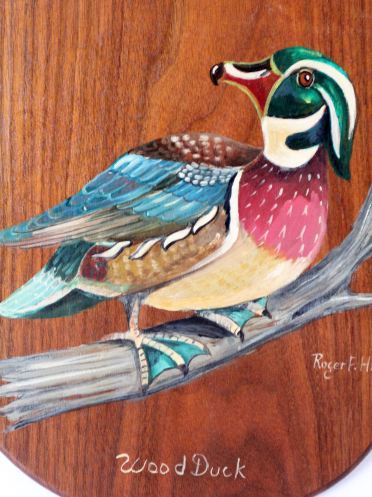 vintage wood duck painting on wood