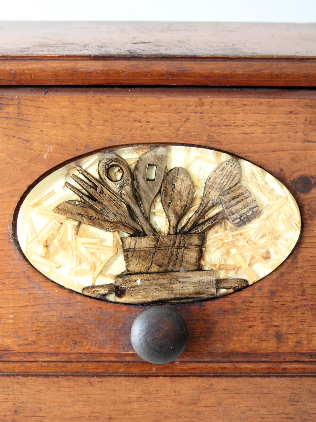 vintage wooden bread box