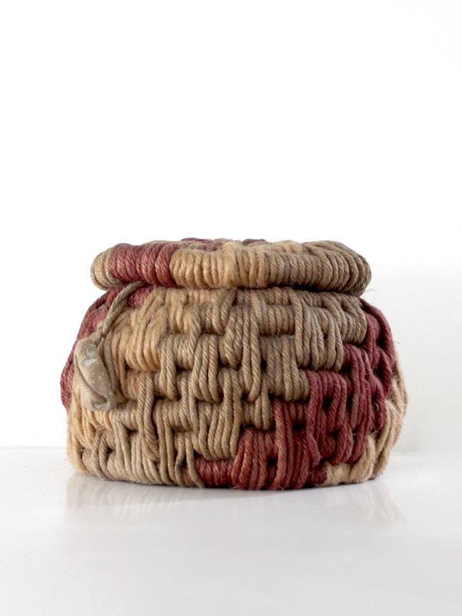 vintage coiled rope basket by Ruth Lescohier