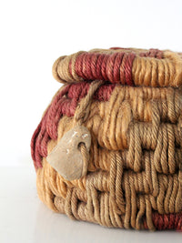 vintage coiled rope basket by Ruth Lescohier