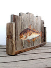 vintage rustic folk art painted fish sign