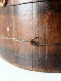 antique primitive wood stave cask pail