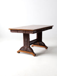 antique Heywood Wakefield wicker table