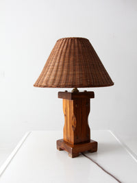 vintage wooden lamp with shade