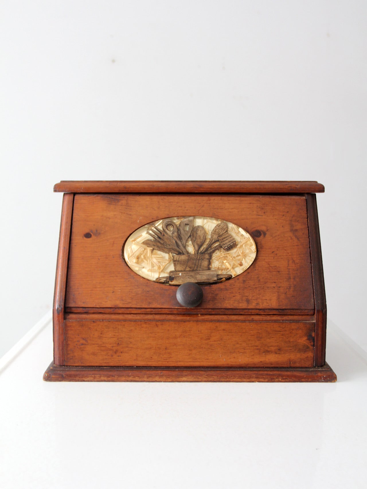 vintage wooden bread box