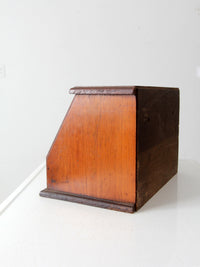 vintage wooden bread box