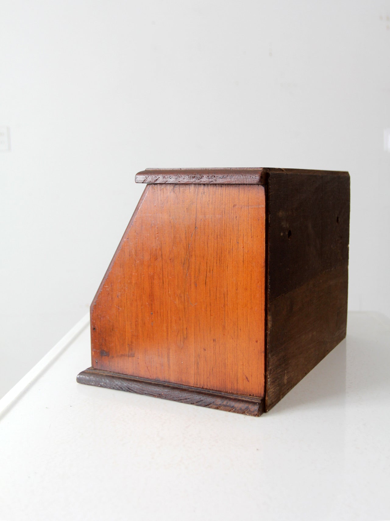 vintage wooden bread box