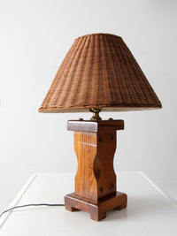vintage wooden lamp with shade