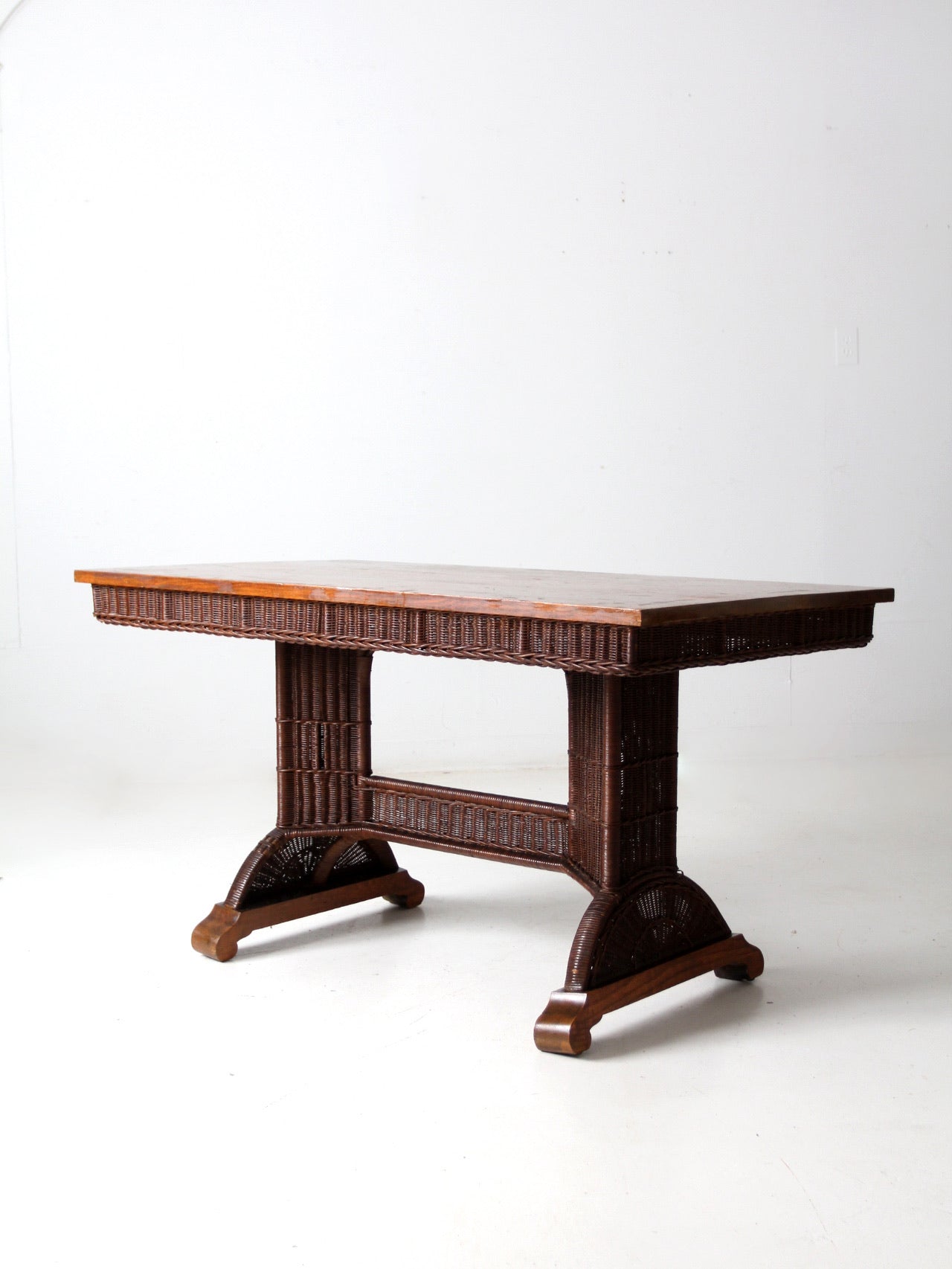 antique Heywood Wakefield wicker table
