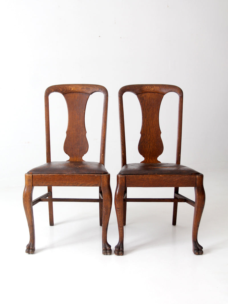 antique Colonial Chair Co Queen Anne style chairs pair