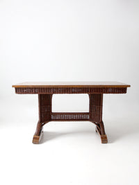 antique Heywood Wakefield wicker table