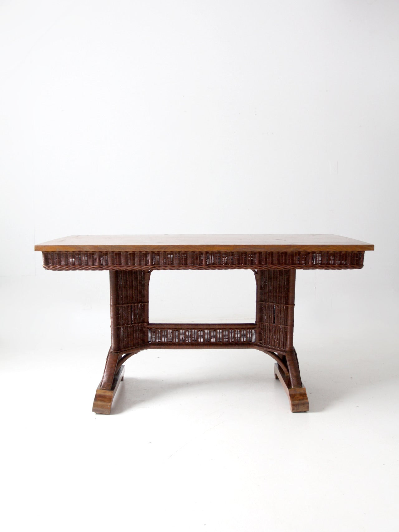 antique Heywood Wakefield wicker table