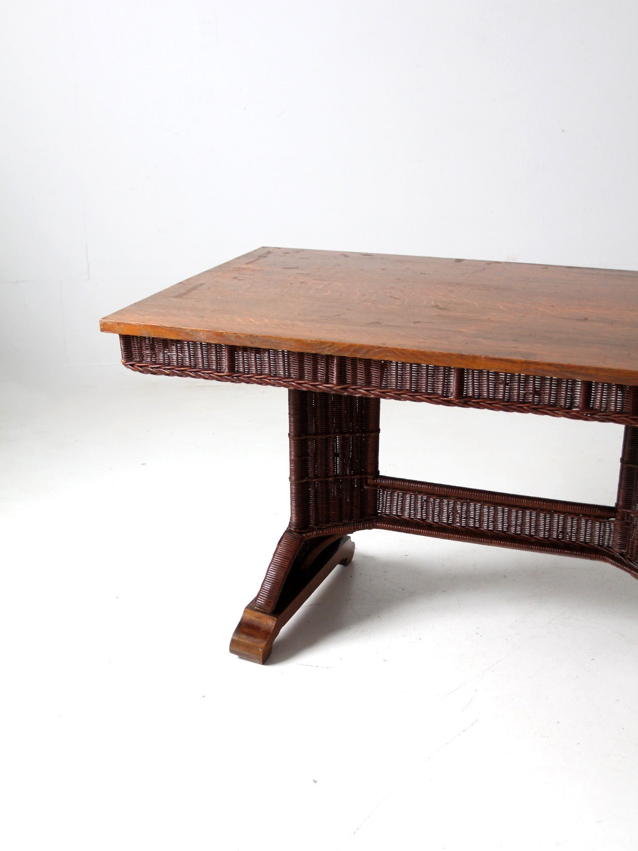 antique Heywood Wakefield wicker table