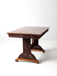 antique Heywood Wakefield wicker table