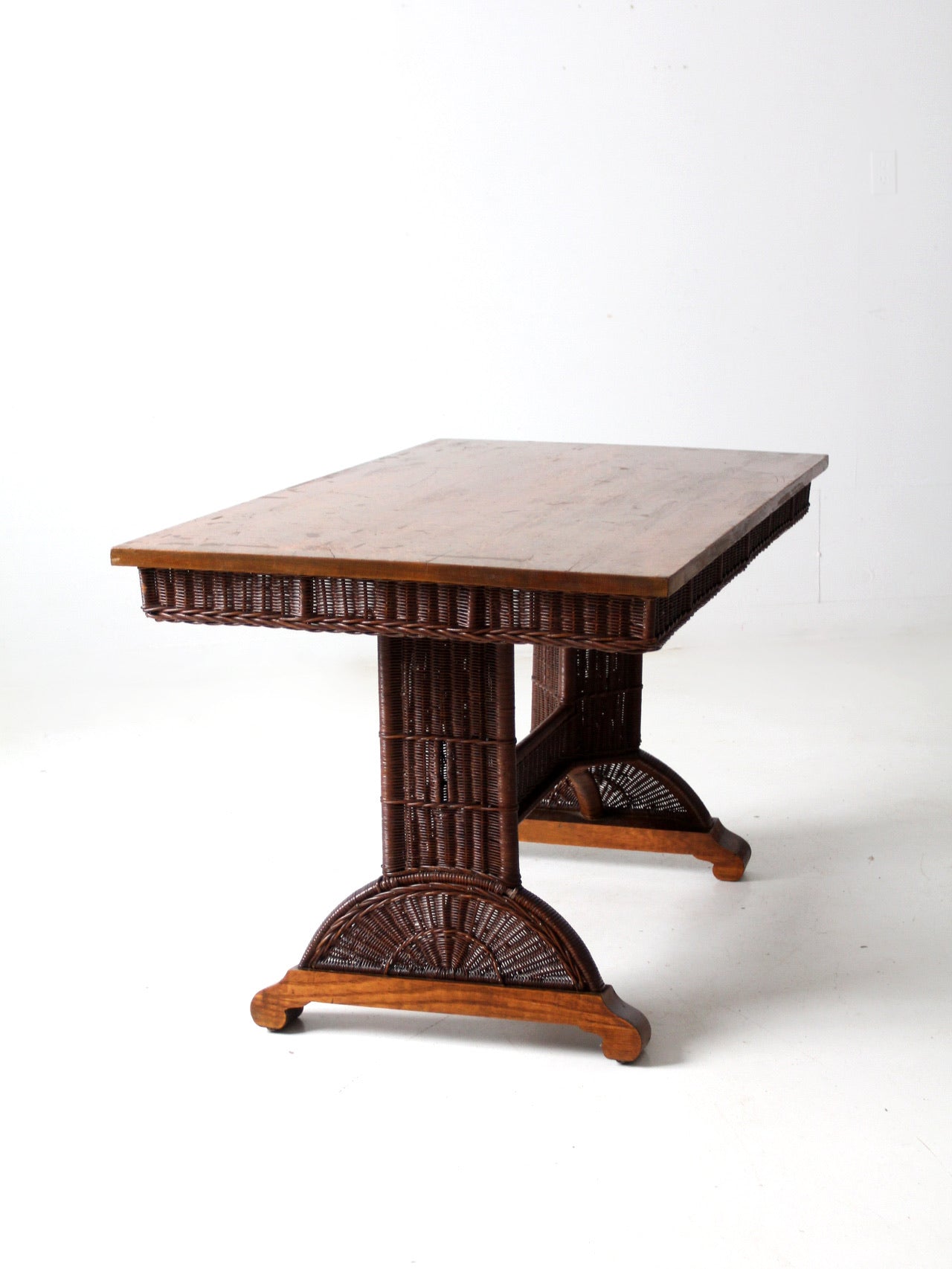 antique Heywood Wakefield wicker table