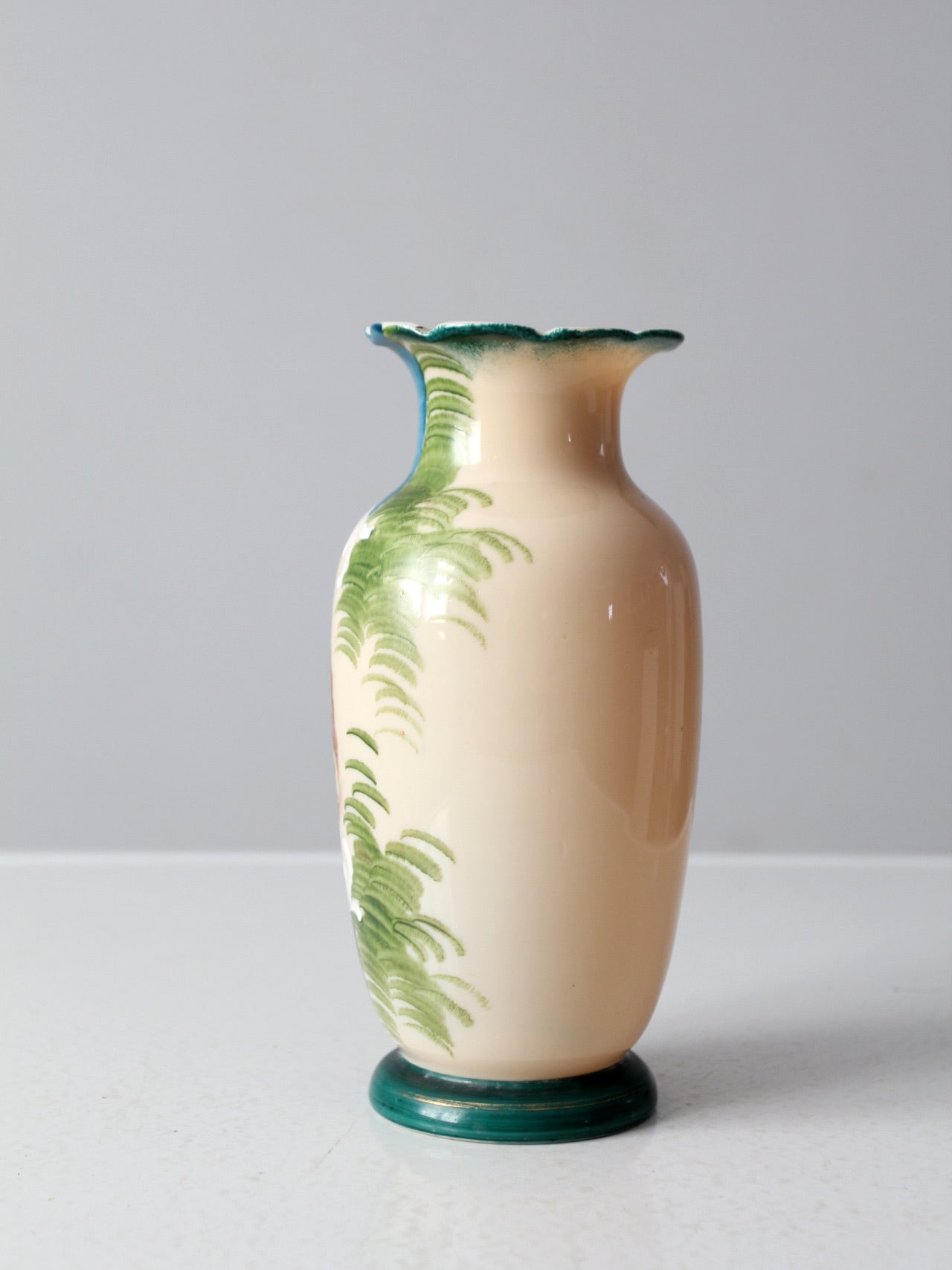 antique Victorian painted portrait vase