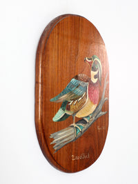 vintage wood duck painting on wood