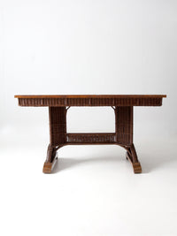 antique Heywood Wakefield wicker table