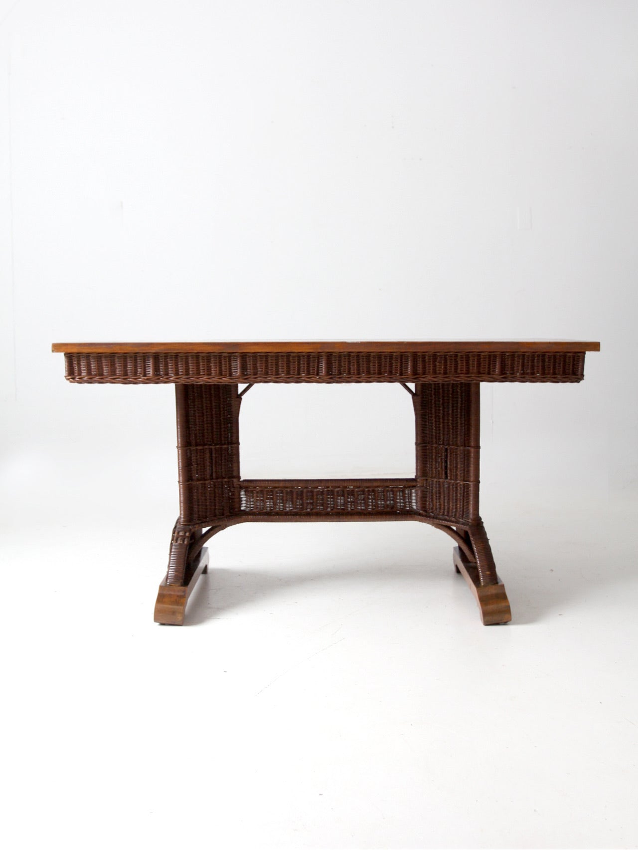antique Heywood Wakefield wicker table