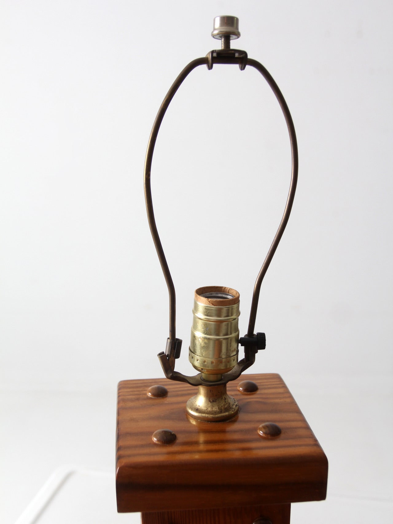 vintage wooden lamp with shade