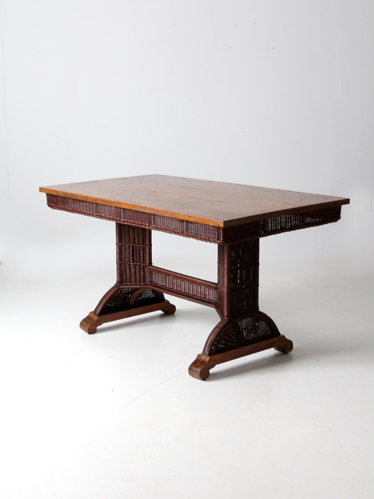 antique Heywood Wakefield wicker table
