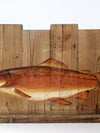 vintage rustic folk art painted fish sign