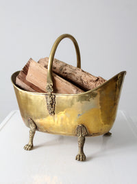 antique brass firewood bucket