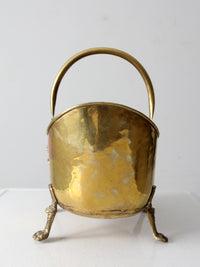 antique brass firewood bucket