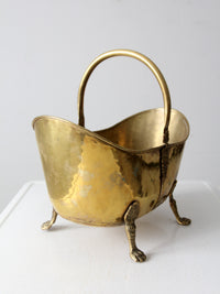 antique brass firewood bucket
