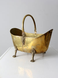 antique brass firewood bucket