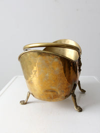 antique brass firewood bucket