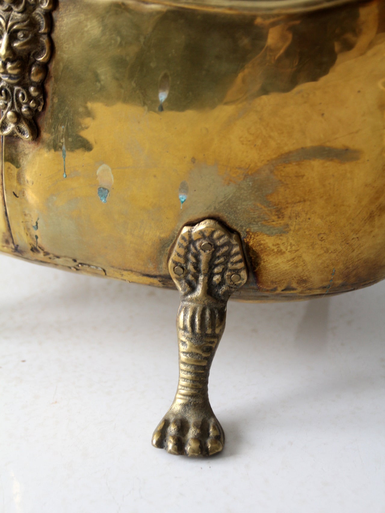 antique brass firewood bucket