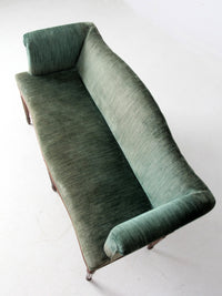 antique Neoclassical settee with velvet upholstery