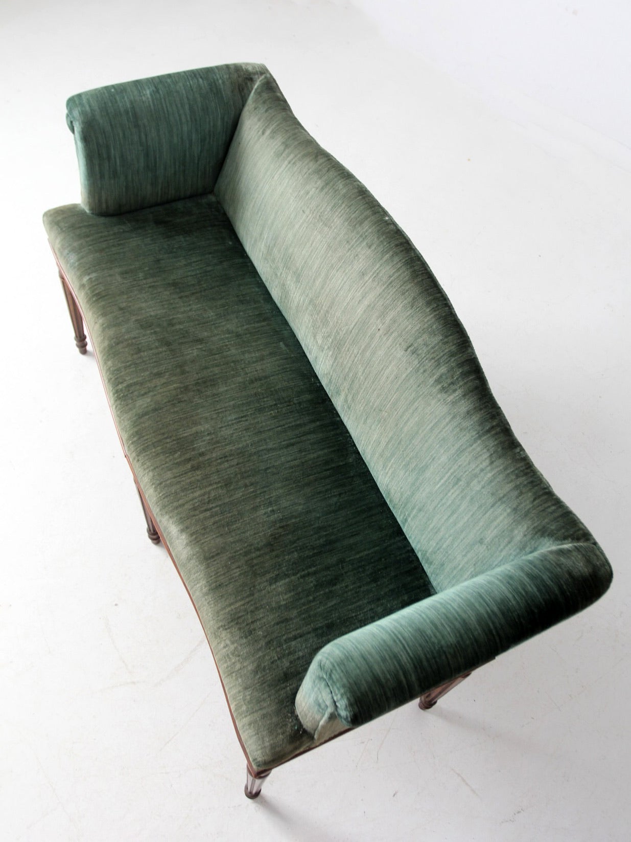 antique Neoclassical settee with velvet upholstery