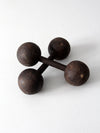 antique cast iron dumbbell hand weights pair