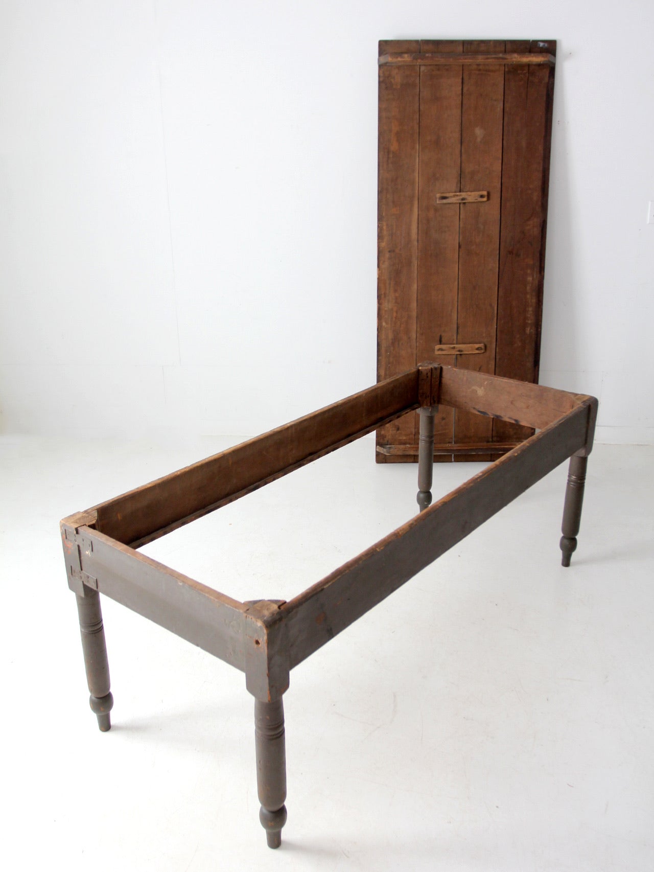 antique primitive wood farm table