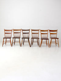 antique primitive plank seat chairs set of 6