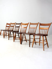 antique primitive plank seat chairs set of 6