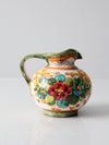 vintage sgraffito majolica pottery pitcher