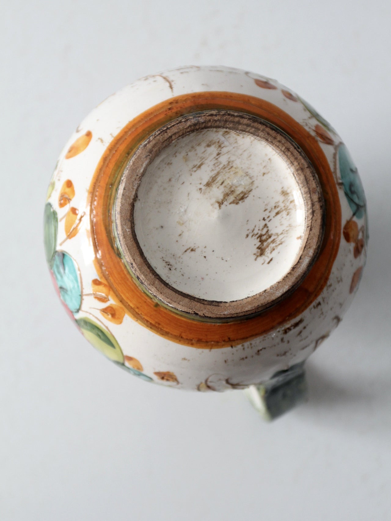 vintage sgraffito majolica pottery pitcher