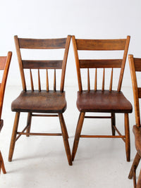 antique primitive plank seat chairs set of 6