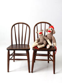 antique Webster Mfg Co children's chair pair