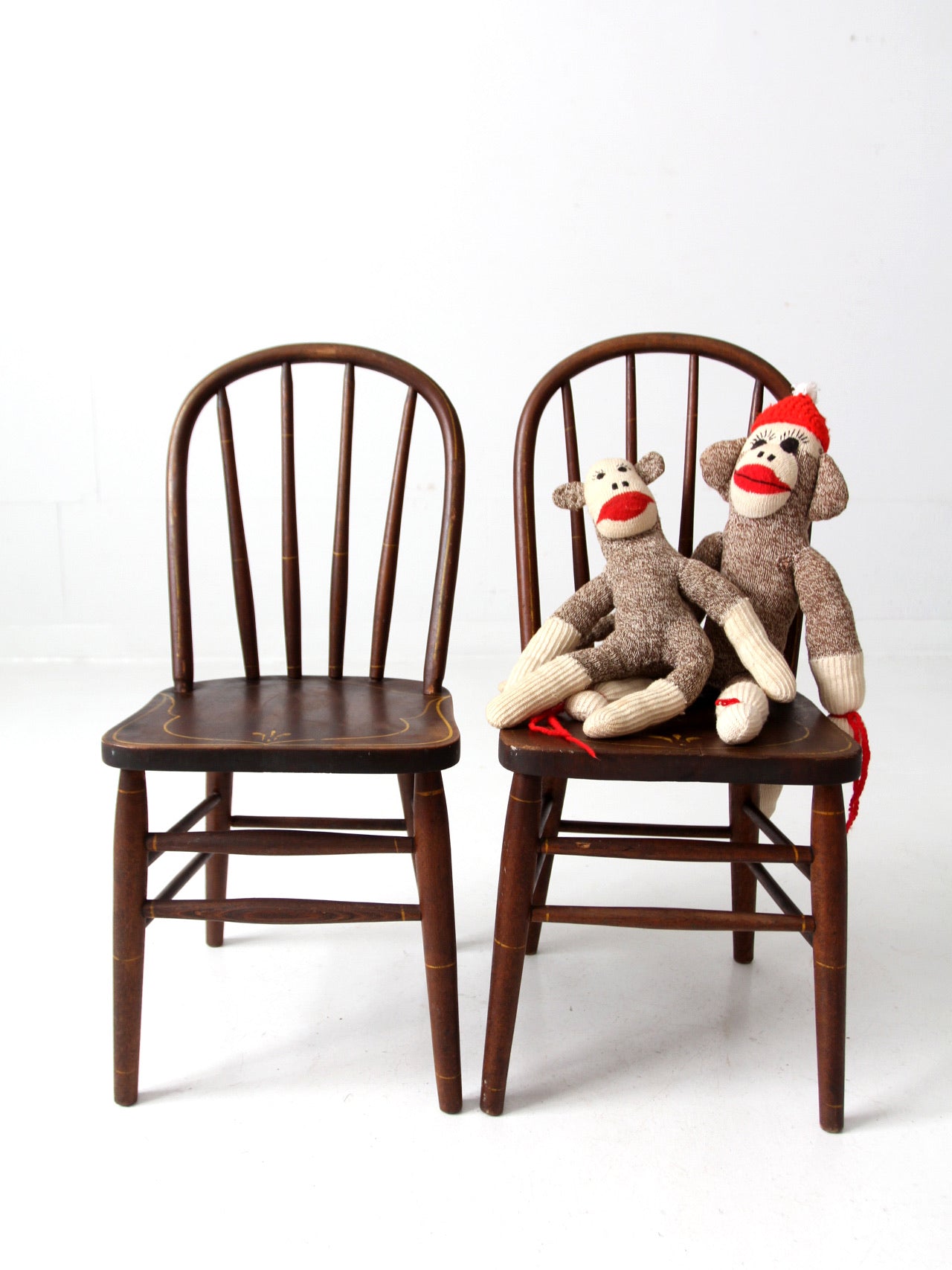 antique Webster Mfg Co children's chair pair