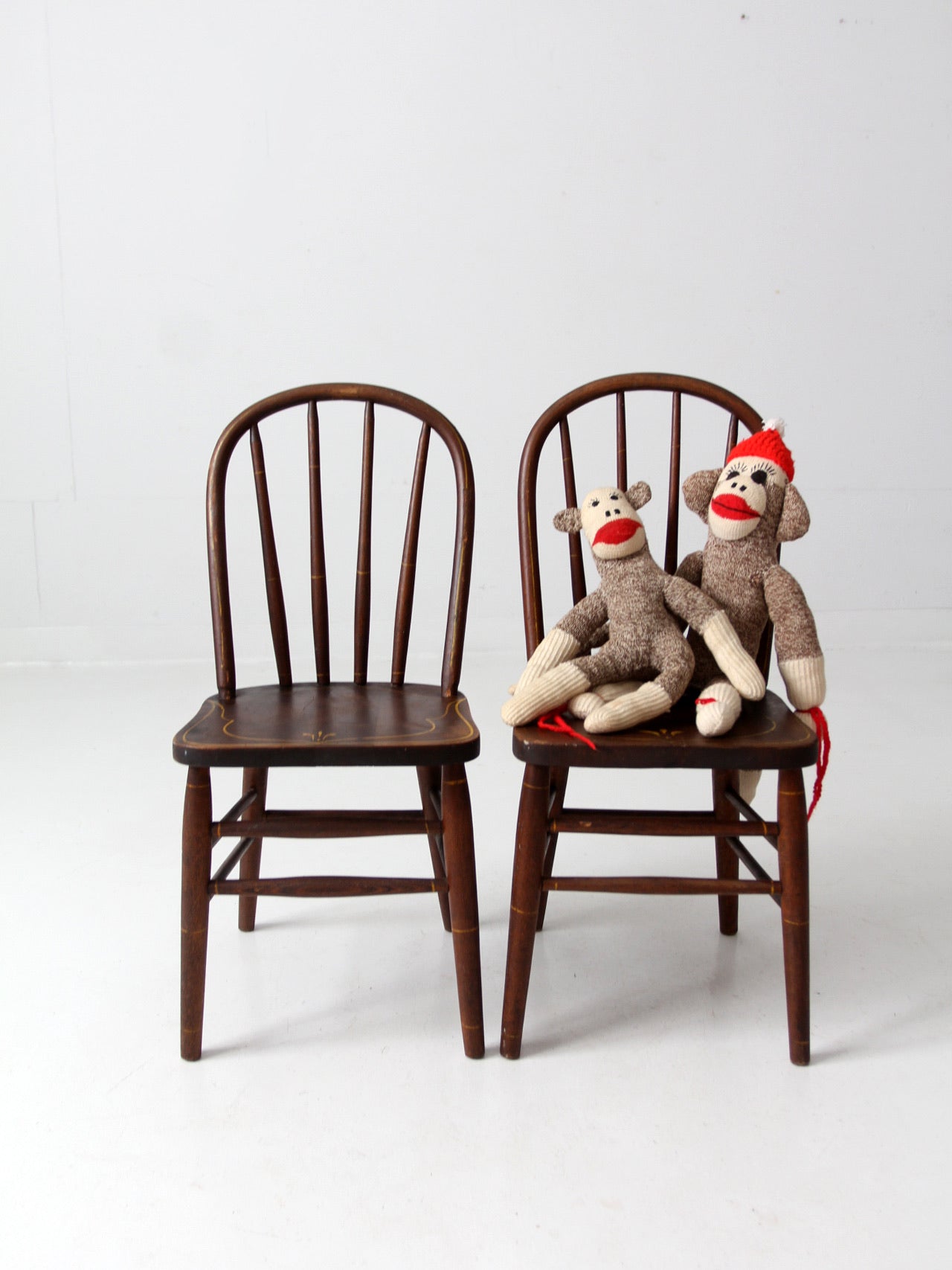 antique Webster Mfg Co children's chair pair