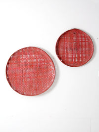 vintage painted tobacco baskets pair