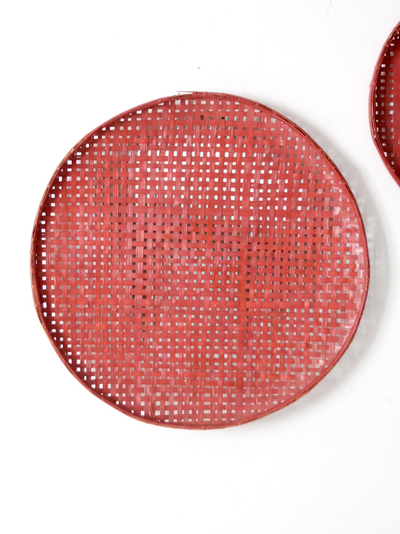 vintage painted tobacco baskets pair