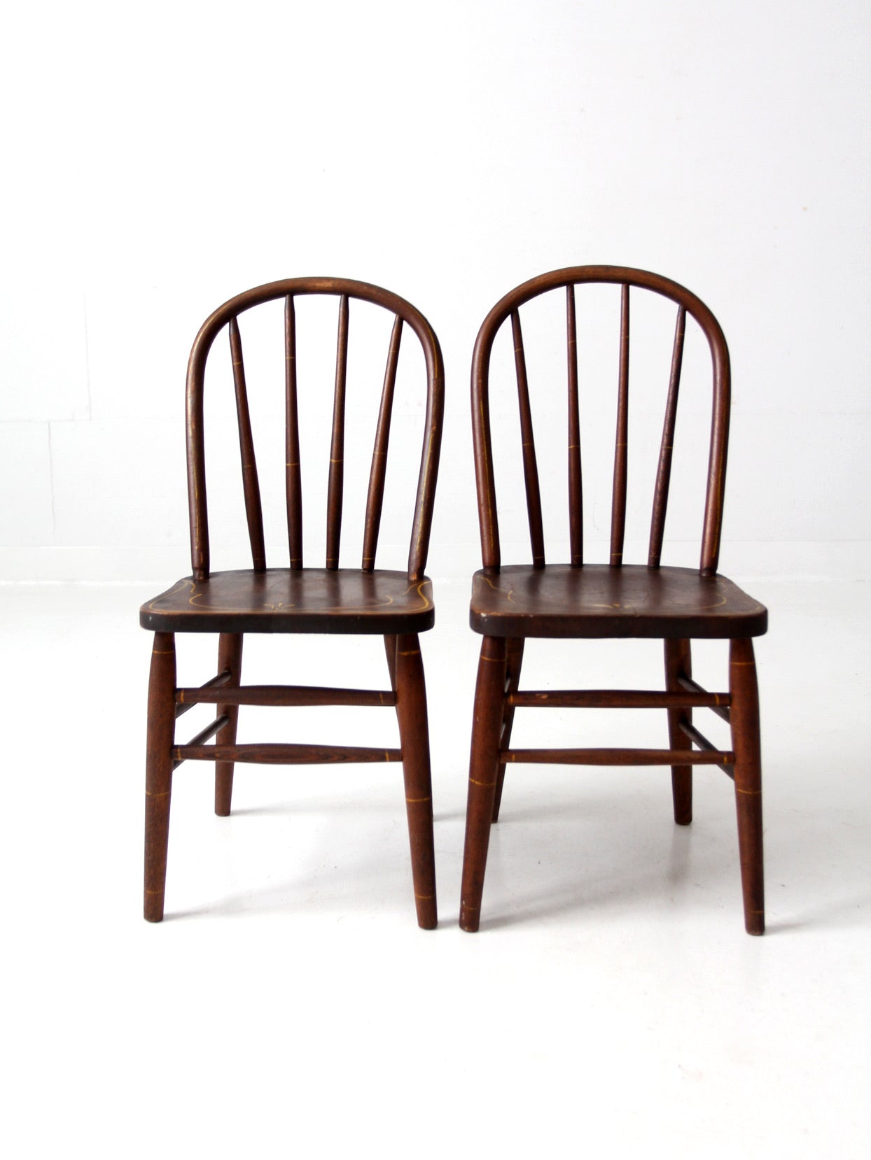 antique Webster Mfg Co children's chair pair