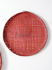 vintage painted tobacco baskets pair