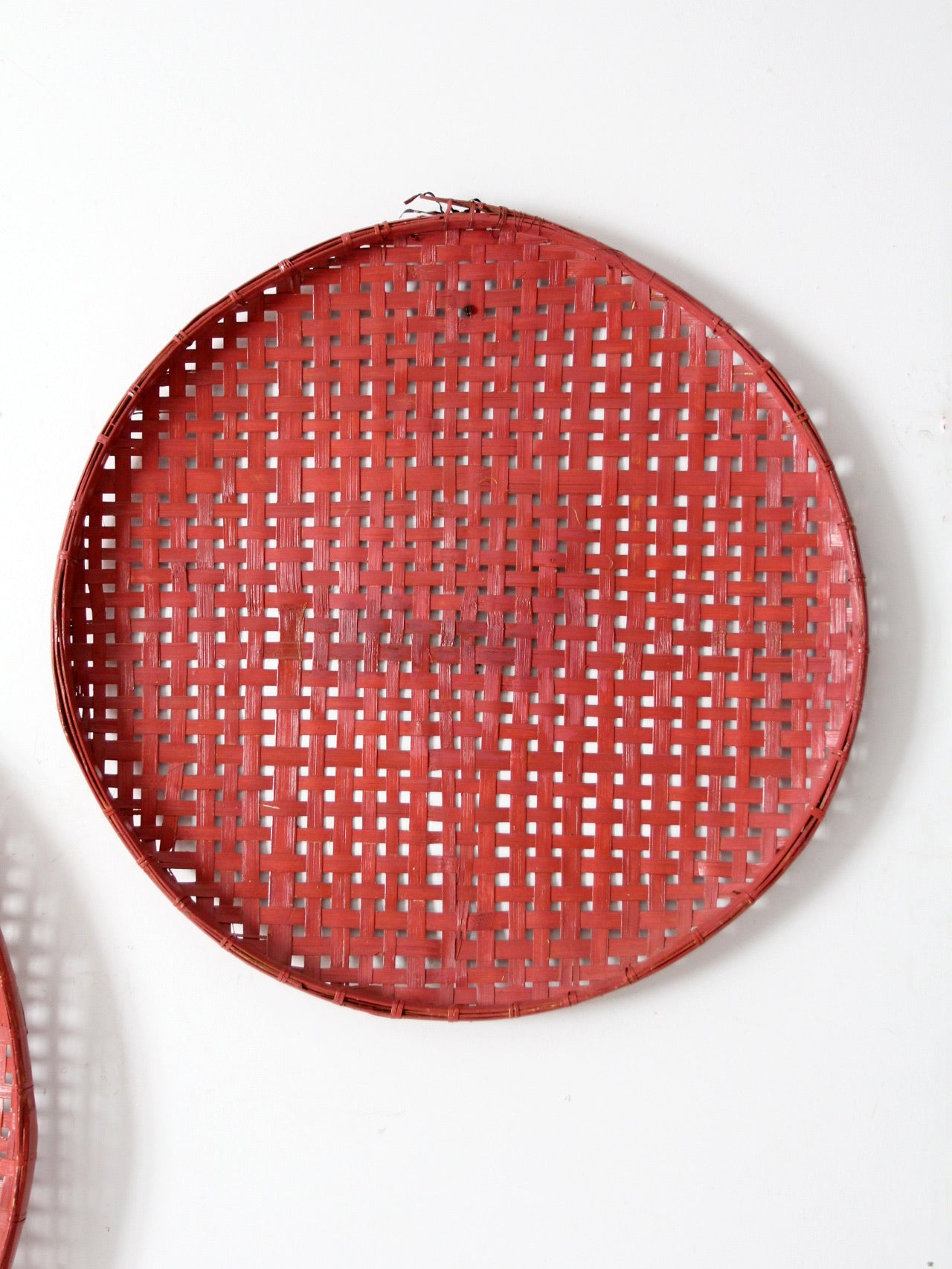 vintage painted tobacco baskets pair